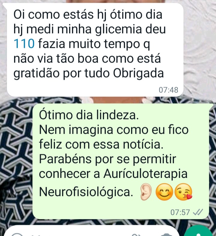 Depoimento de cliente sobre aurículoterapia