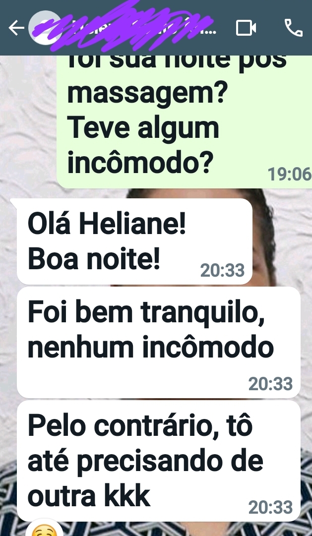 Depoimento de cliente após sessão