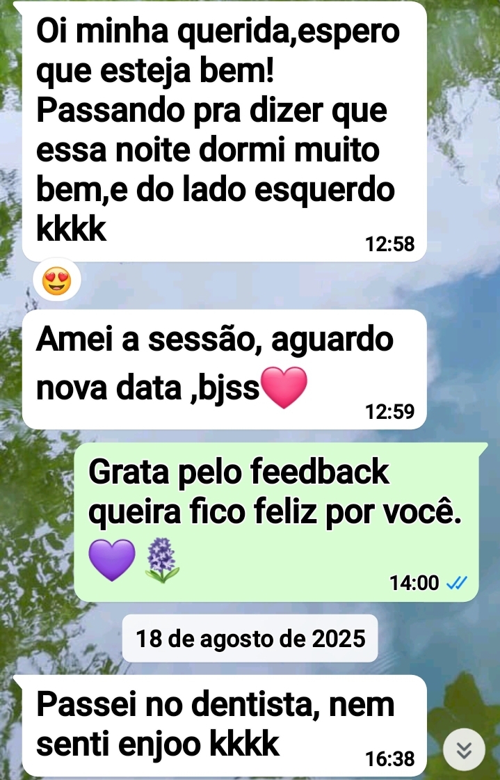 Depoimento de cliente sobre bem-estar